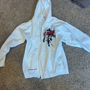 Drift Racing White Zip Up